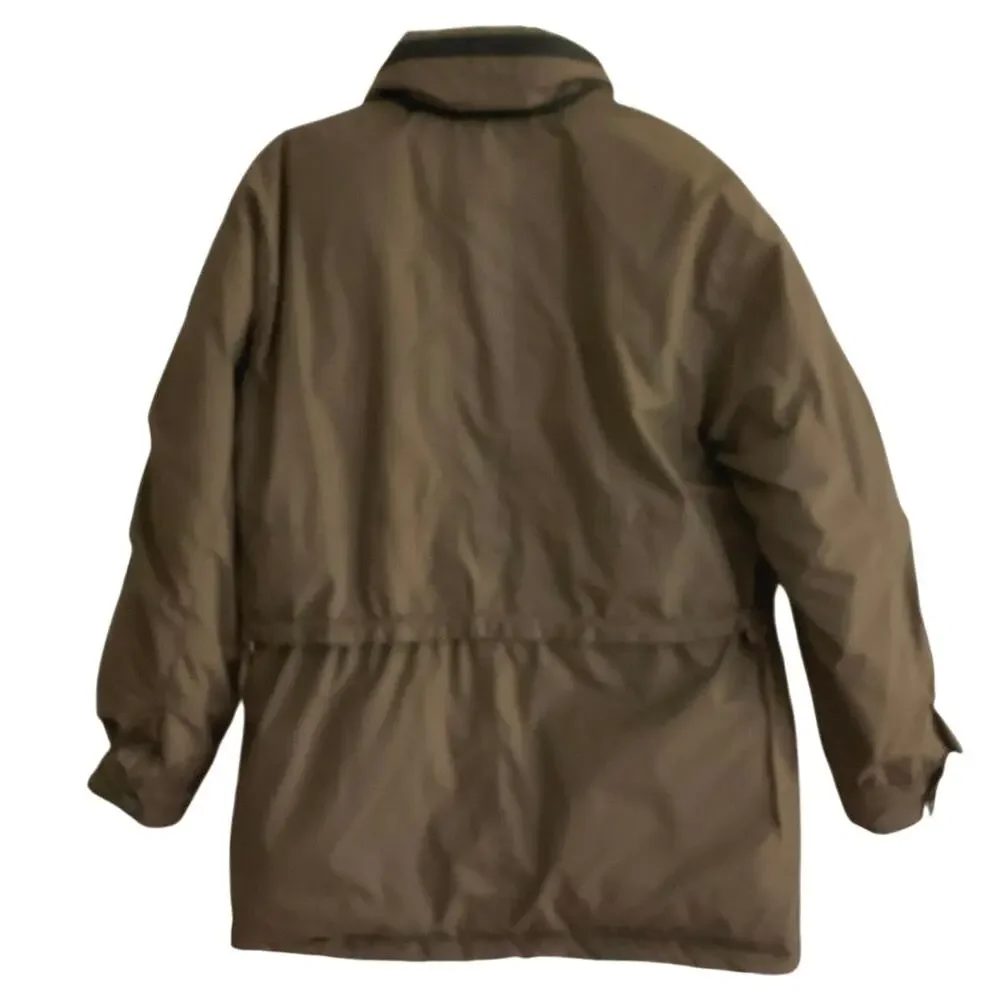 Vintage Stratjac Down Parka Jacket Mens M Brown Plaid Lined Field Coat Korea